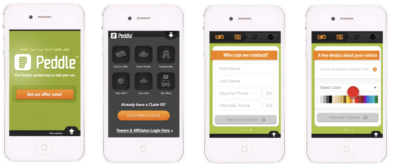 Peddle mobile car-selling screens