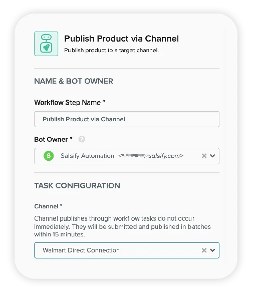 Salsify workflow automation bot interface