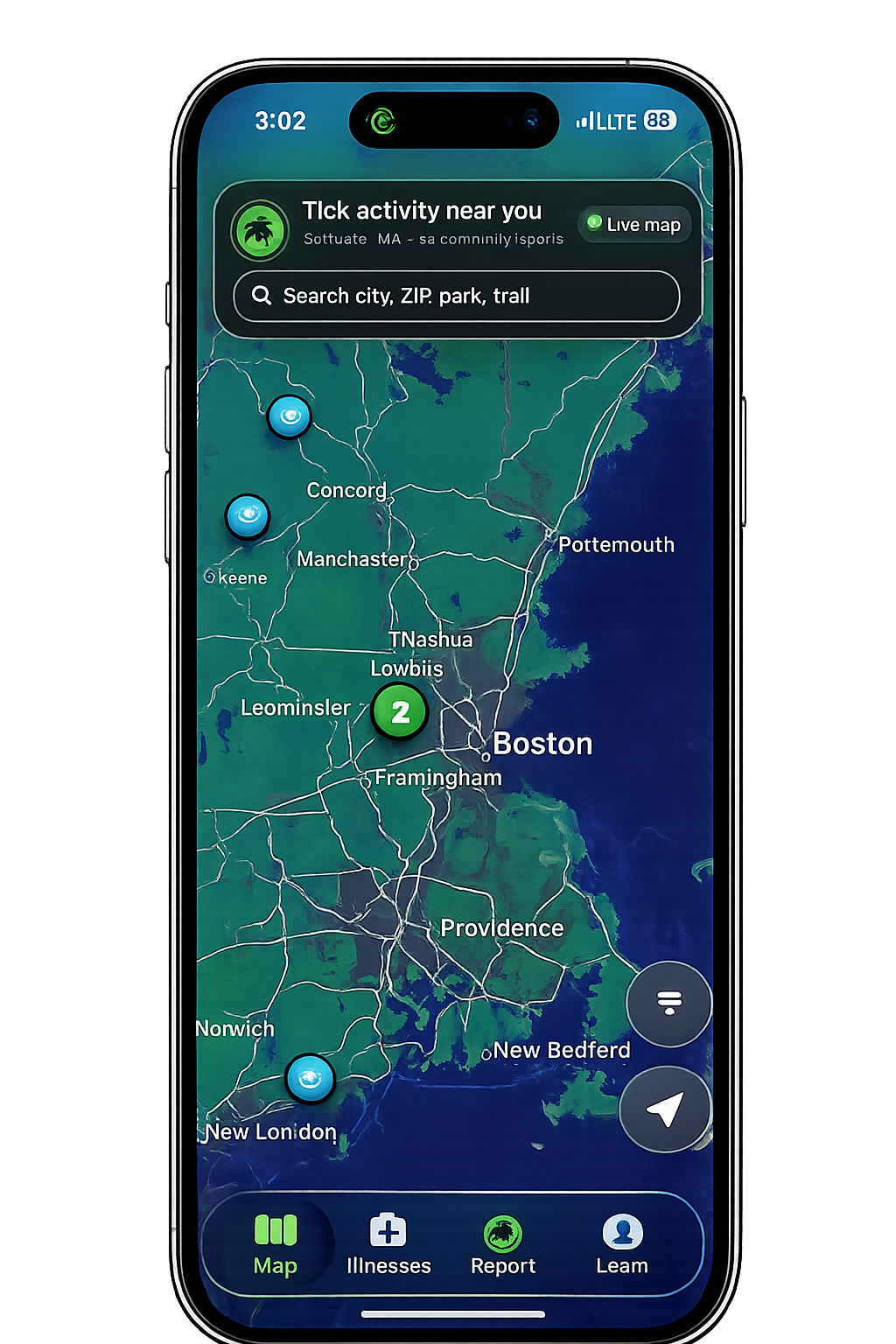 Tick Talk app displayed on an iPhone
